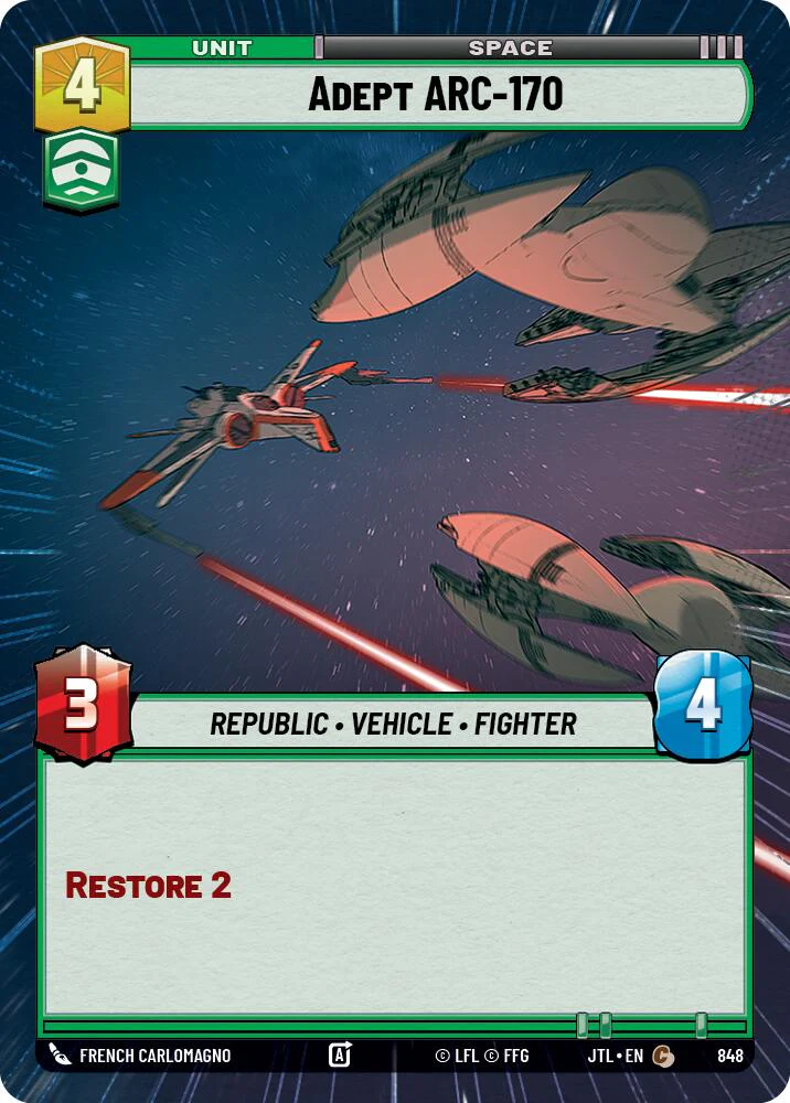 Adept ARC-170 (848) (Hyperspace Foil) (848) [Jump to Lightspeed]