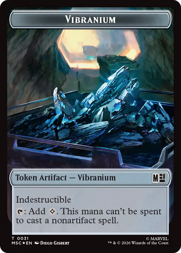 Angel (020) // Vibranium (031) Double-Sided Token (Surge Foil) [Marvel Super Heroes Commander Tokens] - Image 2