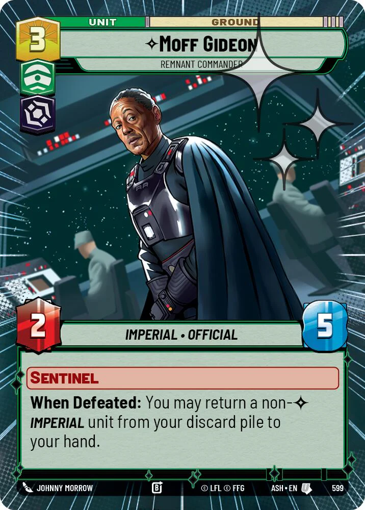 Moff Gideon - Remnant Commander (599) (Hyperspace Foil) (599) [Ashes of the Empire]