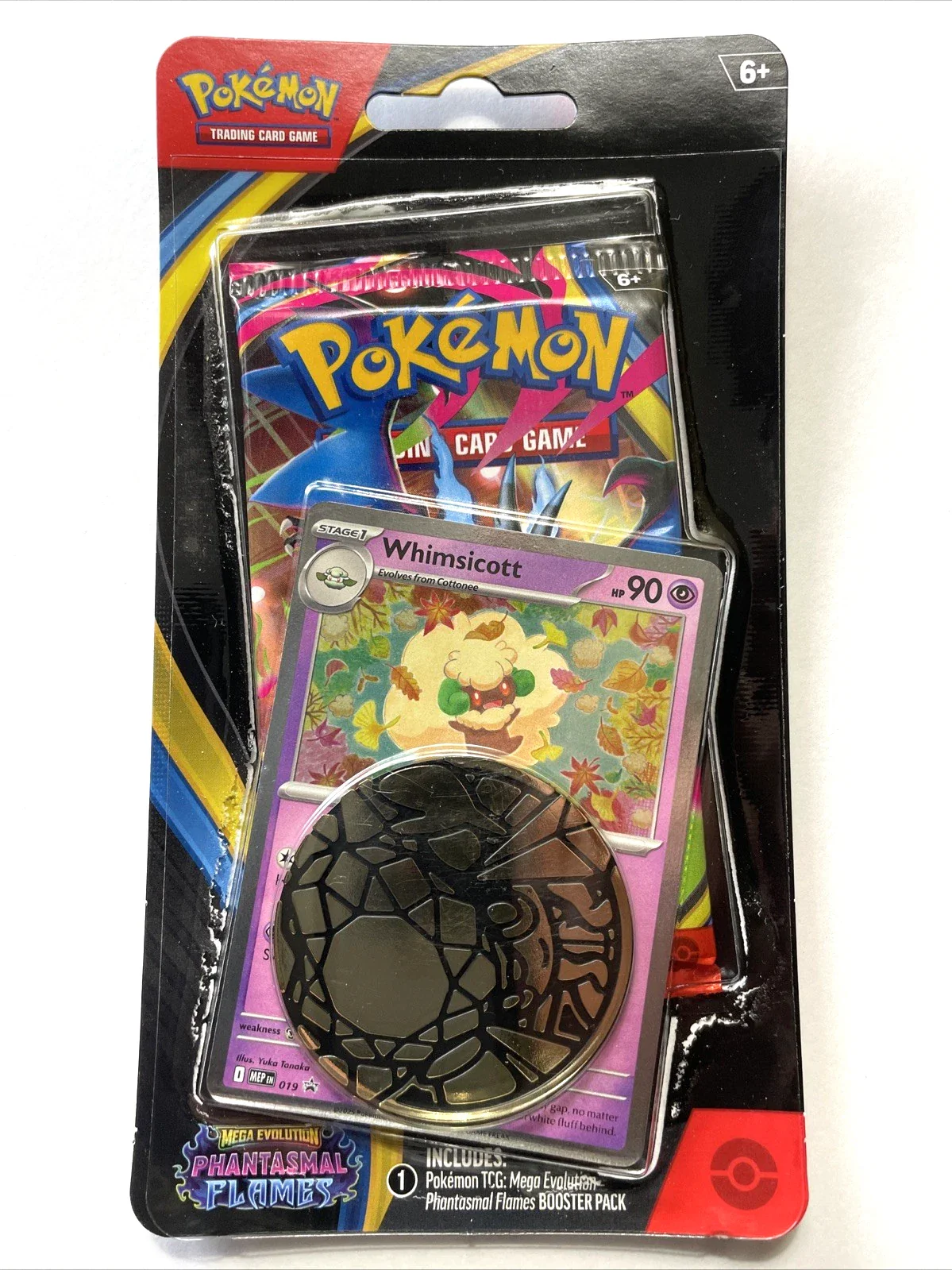 Pokémon TCG: Mega Evolution - Phantasmal Flames | One-Booster Blister Pack - Whimsicott Promo Card
