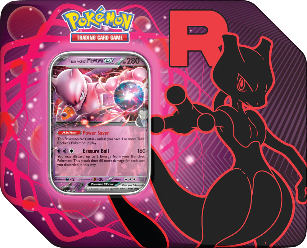 Pokémon TCG: Team Rocket Tin - Team Rocket's Mewtwo EX