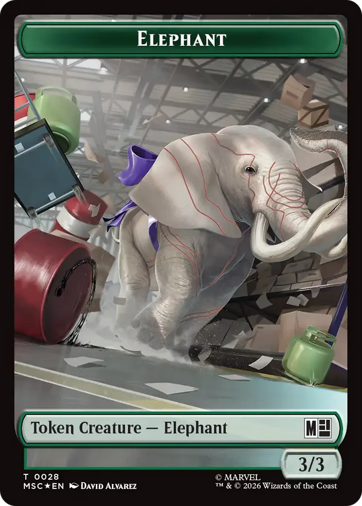 Rhino (029) // Elephant (028) Double-Sided Token (Surge Foil) [Marvel Super Heroes Commander Tokens] - Image 2