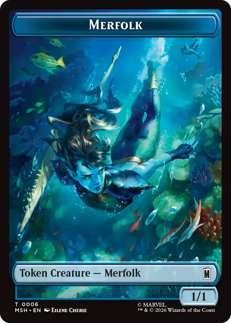 Wall (003) // Merfolk (006) Double-Sided Token [Marvel Super Heroes Commander Tokens] - Image 2